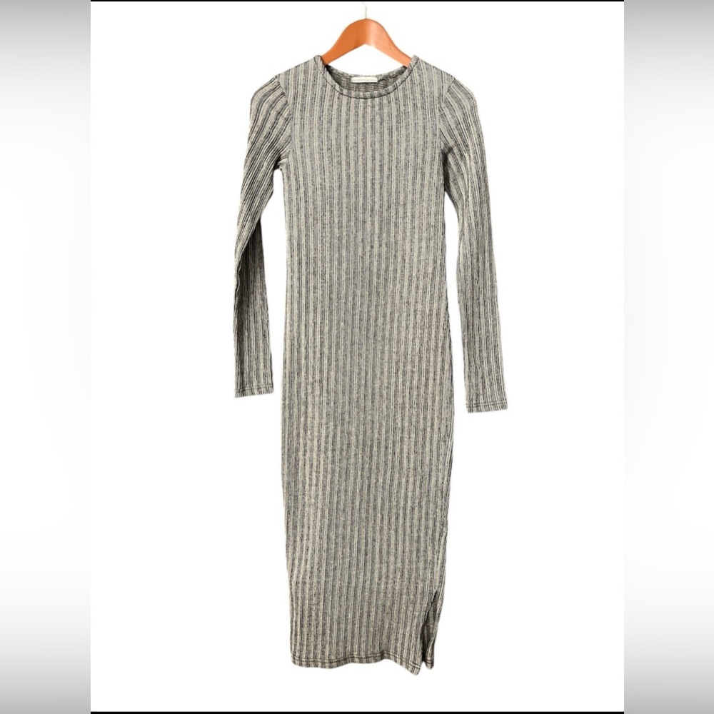 Zara Trafaluc striped bodycon midi dress
